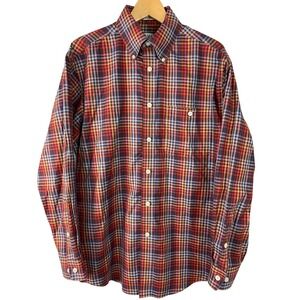Orvis Button Down Shirt Mens Medium Multicolor Plaid Cotton LS Vintage F12
